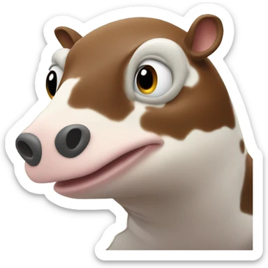 Platapys riding a cow  sticker