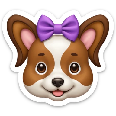 Perro con lazo en la cabeza sticker