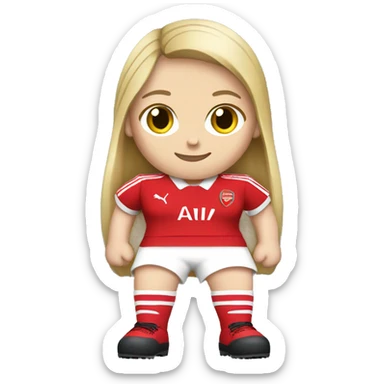 Full body white Girl in Arsenal uniform  sticker
