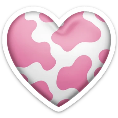Pink cow print heart sticker