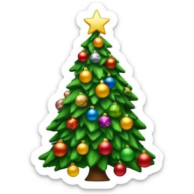 Christmas tree with excess decorations sticker