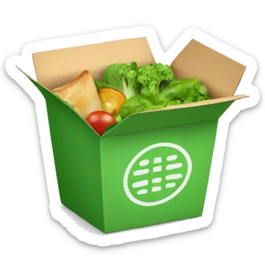 green food takeaway box sticker