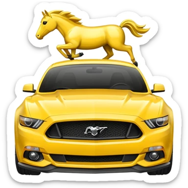 Create a mustang 309 emoji in yellow colour  sticker