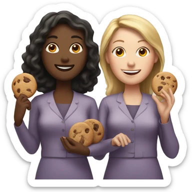 Three White Women with Cookies sticker