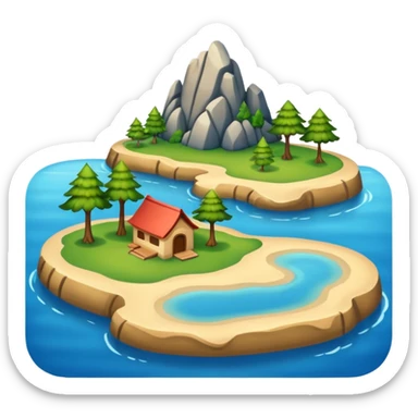 lake with an island sticker