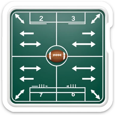 amercian football playbook formation tactics sticker