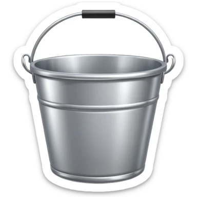 shiny empty silver bucket sticker