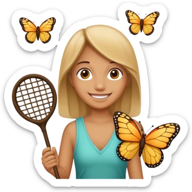 butterfly catcher sticker