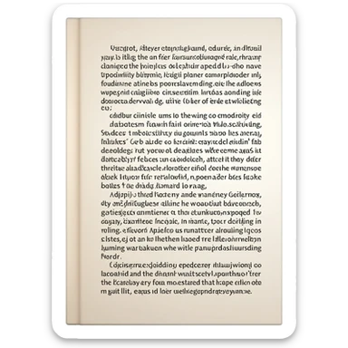 a single page of a book with writhing sticker