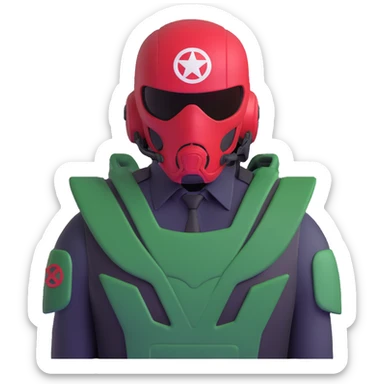 agent with hydra marvel symbol on helmet sticker