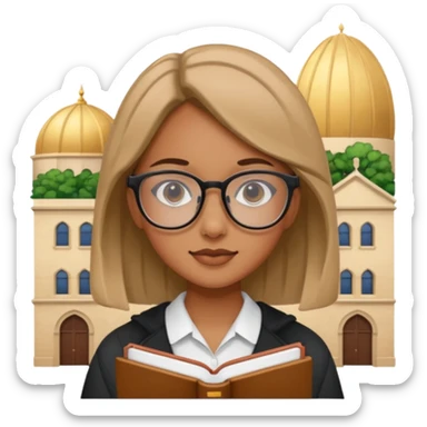 Female students studying abroad sticker