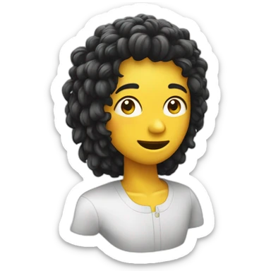 une personne noir aux cheveux boucler qui mange des bananes sticker