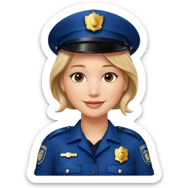 Jennifer Lawrence, in a police uniform sticker