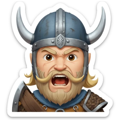 un vichingo con l'elmetto che urla  sticker