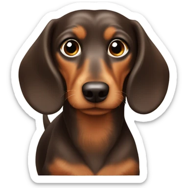 Chubby long hair brown and tan dachshund  sticker