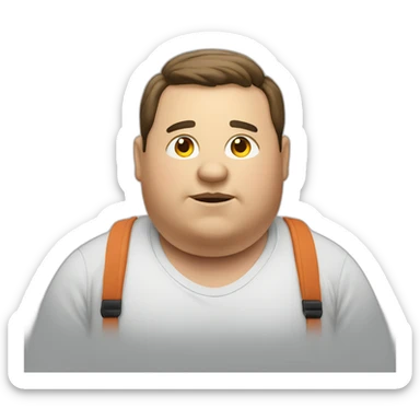 An obese guy sticker
