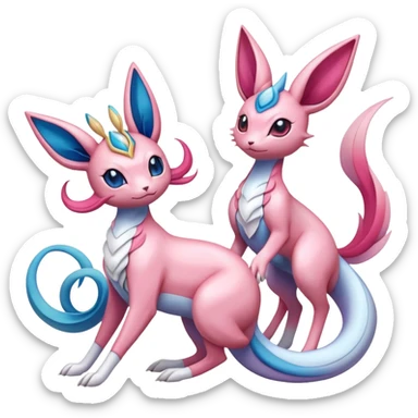 Sylveon-Milotic-Espeon-Pokémon-Fakémon-creature sticker