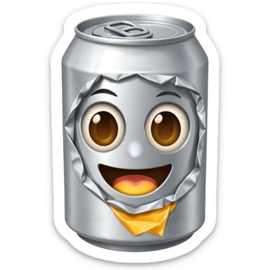 crumpled aluminum can sticker