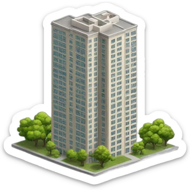 high-rise residential building sticker