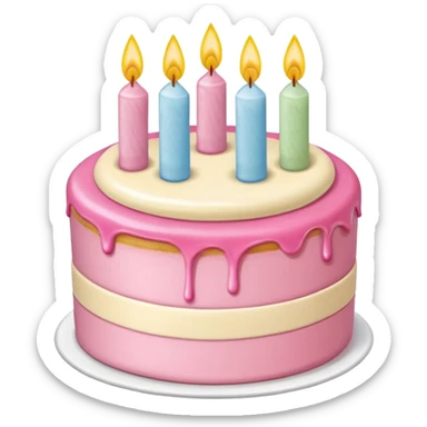 pastel de cumpleaños de 3 niveles con un moño rosa sticker