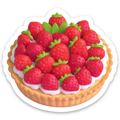 strawberry tart seen from above sticker
