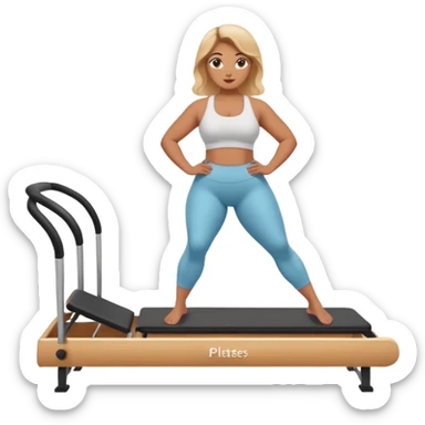 Curvy girl on a reformer Pilates sticker