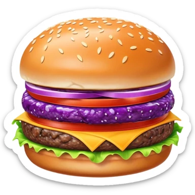Purple burger sticker