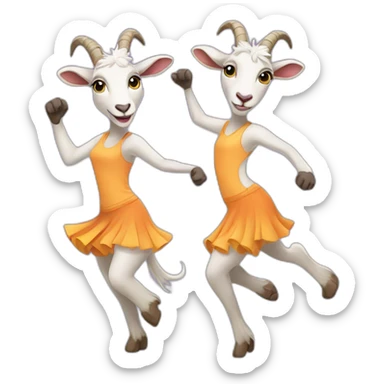 Two Dancing girl goats in zumbawear sticker