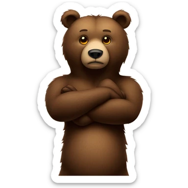 bear arm crossed in shape of an x sticker