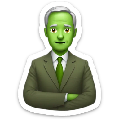 A green politician who is forced to work with the social democrats sticker