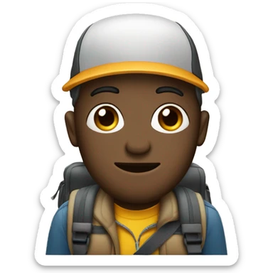 HOMRE CON MOCHILA DE VIAJERO ENOJADO sticker