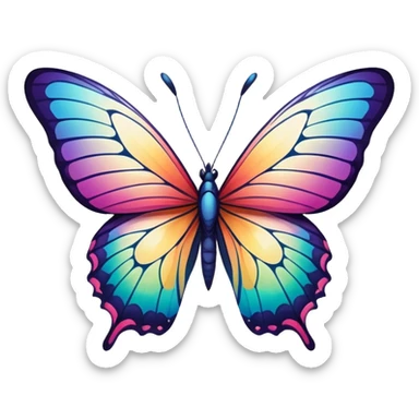 Randomly Colorful Vibrant Patterned markings Butterfly sticker