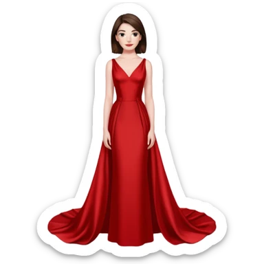 Anne Hathaway in red dress, red carpet sticker