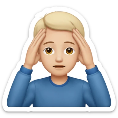 Visage avec des main sur les yeux  sticker