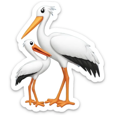 Stork Carrying baby sticker