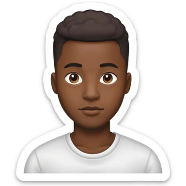 Back of black man’s head and shoulders with nice haircut sticker