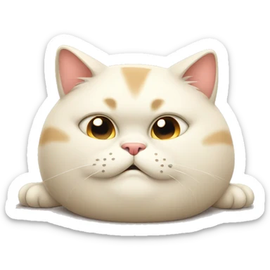 fat lazy cat sticker