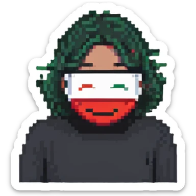 person hiding sadness with a smiling mask sticker