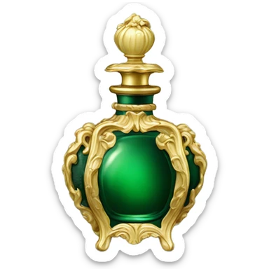 vintage rococo dark green perfume  sticker