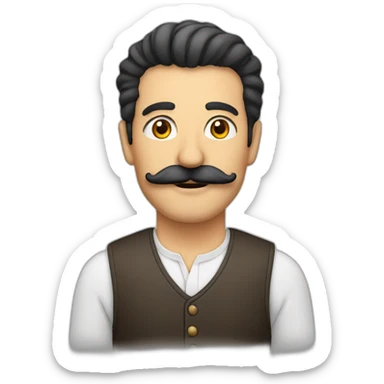 Turkish man with mustache sticker