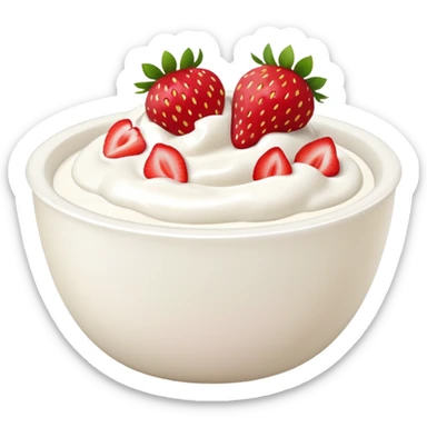 Yogurt bowl with strawberries  sticker