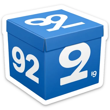 A game name 92 pak size like box background blue sticker