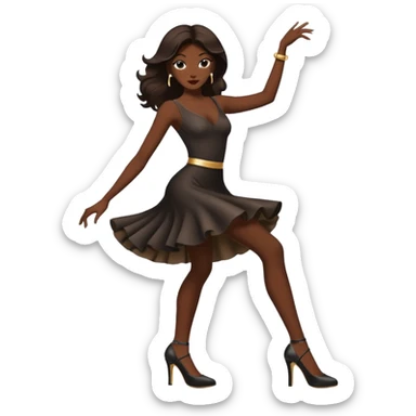 dancing silhouette with high heels sticker