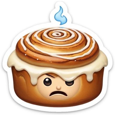 angry cinnamon roll sticker