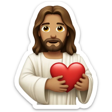 Jesus holding a broken heart sticker