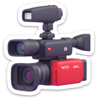video camera icon with YouTube colors sticker