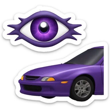 Sauron eye watching over a purple car sticker