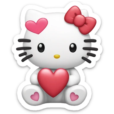 hello kitty with heart sticker