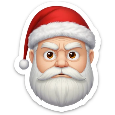 Short bearded dwarf with a grumpy expression, bushy white beard, red pointed hat, frowning with thick eyebrows sticker
