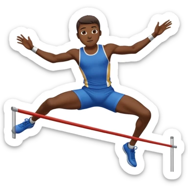 A boy doing high jump track and field event sticker